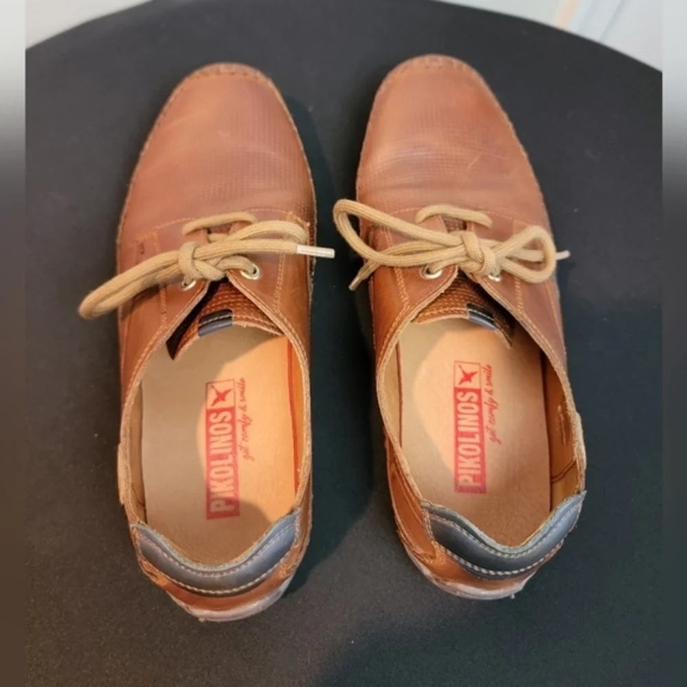 Pikolinos Cuero Brown Leather‎ Oxford Lace Up Flat Shoes EUR 40
